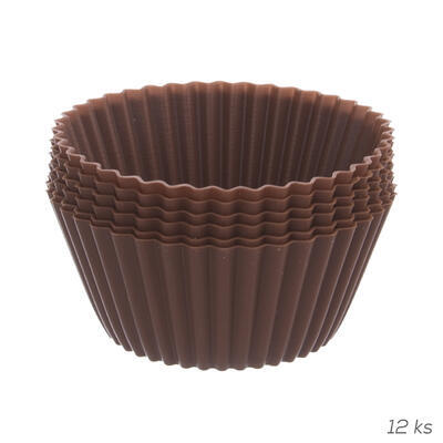 Forma silikon košíček Muffiny 12 ks hnědá