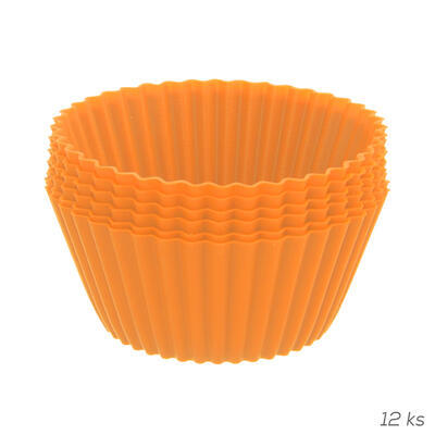Formička silikon košíček Muffiny 12 ks oranžová