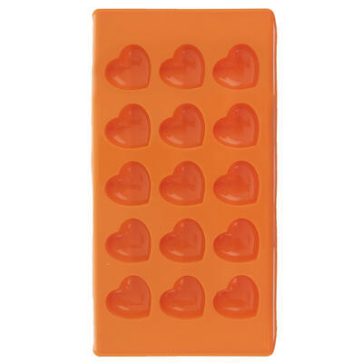 Forma silikon cokoláda srdce 15 oranžová