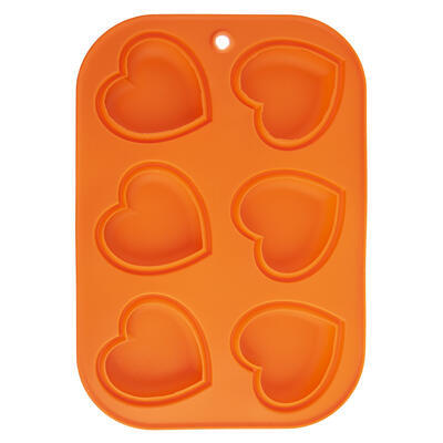Forma silikon Muffiny Srdce 6 oranžová