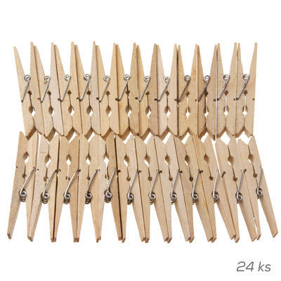 Kolíčky prádelní dřevo 24 ks